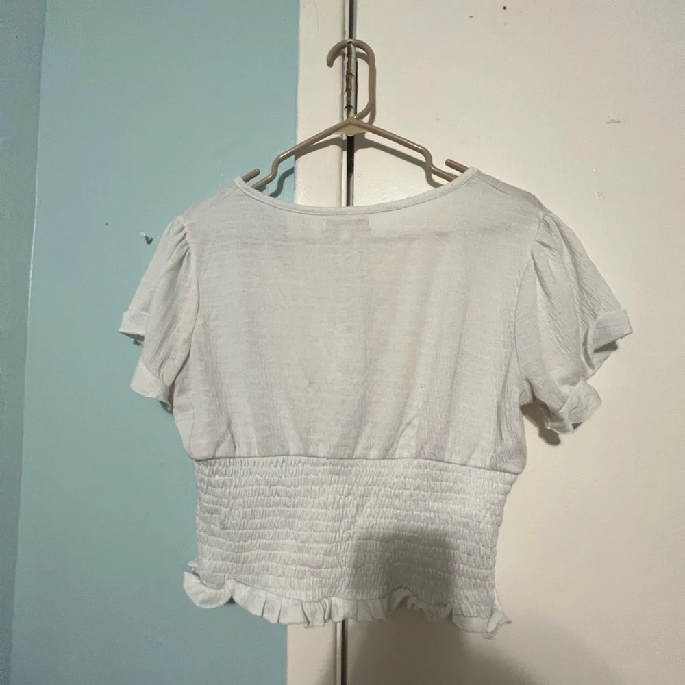 White Ruffled Top - Picture 2 of 3